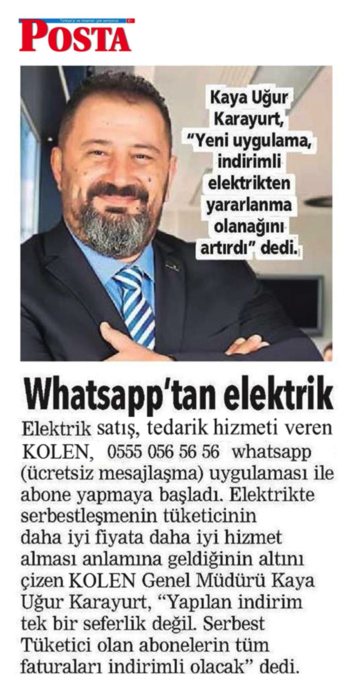Whatsapp`tan Elektrik [Posta]