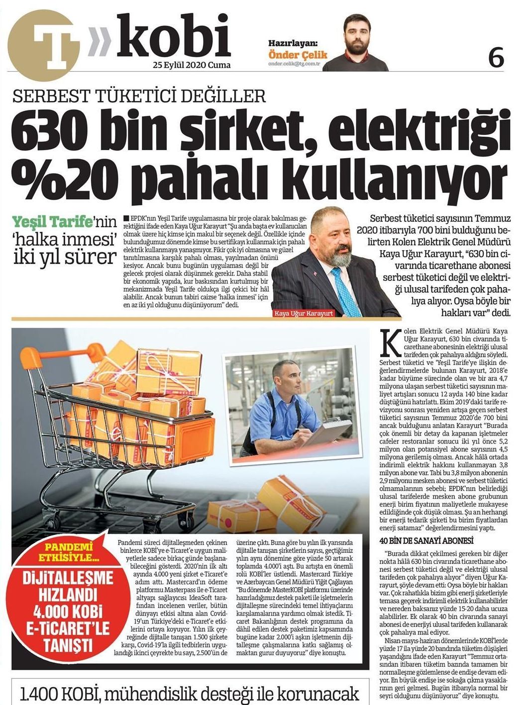 630 bin şirket, elektriği %20 pahalı kullanıyor [Türkiye Gazetesi Kobi]